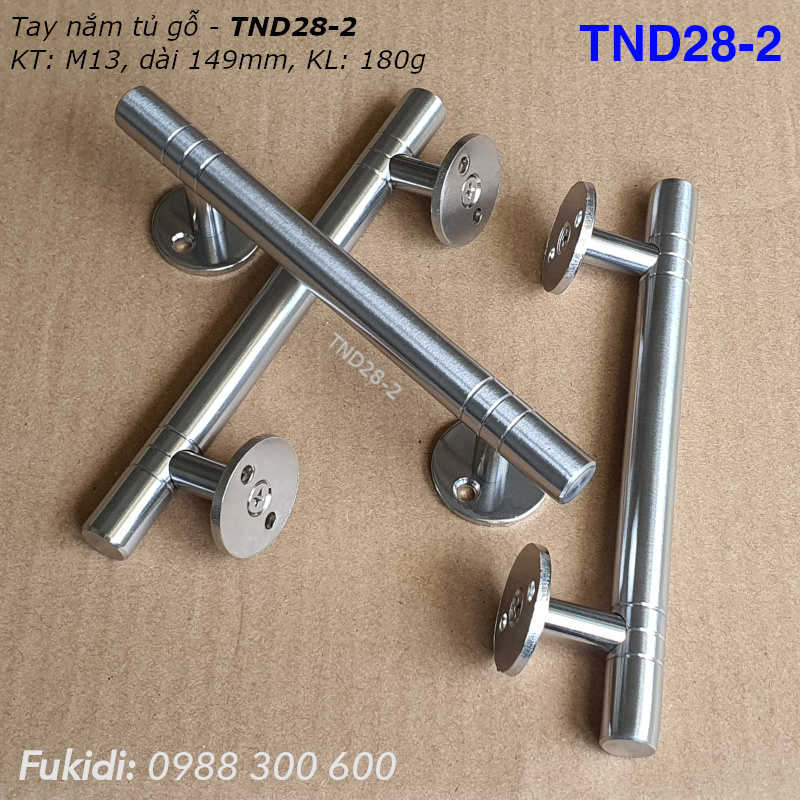 Tay nắm cửa tủ, hộc tủ, thép không gỉ, KT: M13 dài 149mm - TND28-2