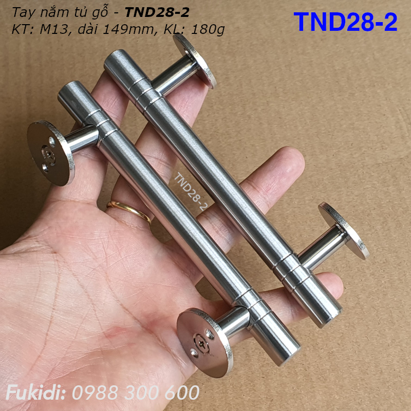 Tay nắm cửa tủ, hộc tủ, thép không gỉ, KT: M13 dài 149mm - TND28-2