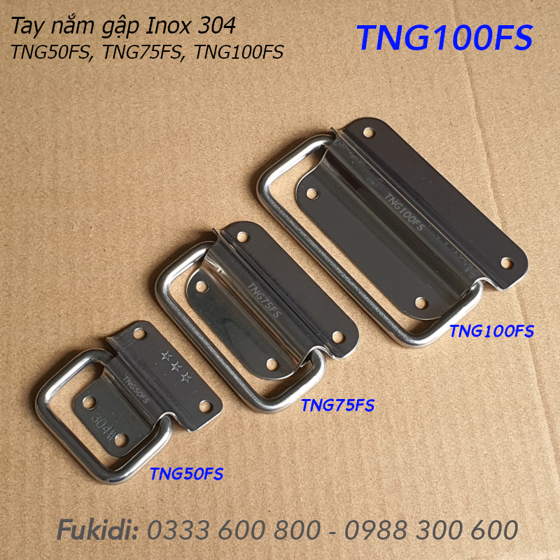 Tay nắm gập, tay nắm hộp gỗ, inox 304, KT 45x51x1mm - TNG50FS