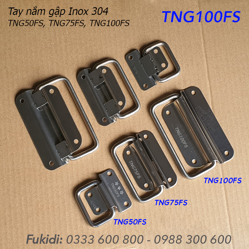 Tay nắm gập, tay nắm hộp gỗ, inox 304, KT 45x51x1mm - TNG50FS