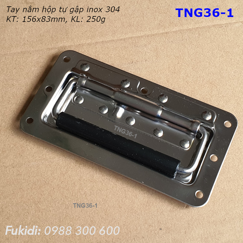 Tay nắm hộp dụng cụ tự gập, inox 304, KT: 156x83mm, KL 250g - TNG36-1