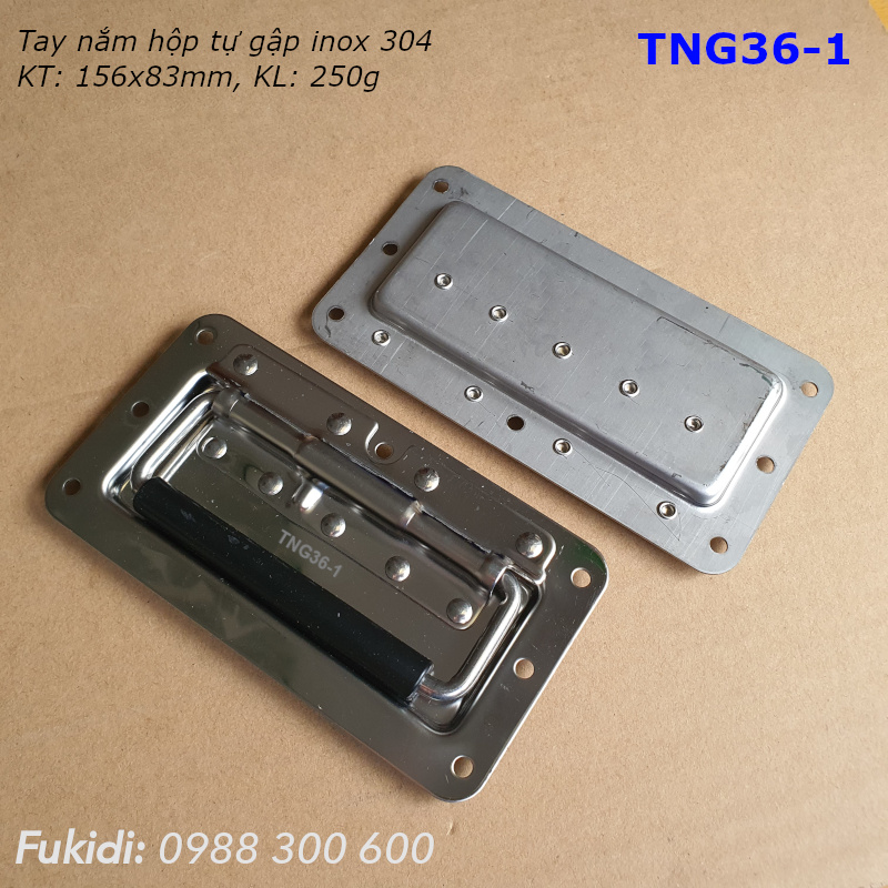 Tay nắm hộp dụng cụ tự gập, inox 304, KT: 156x83mm, KL 250g - TNG36-1