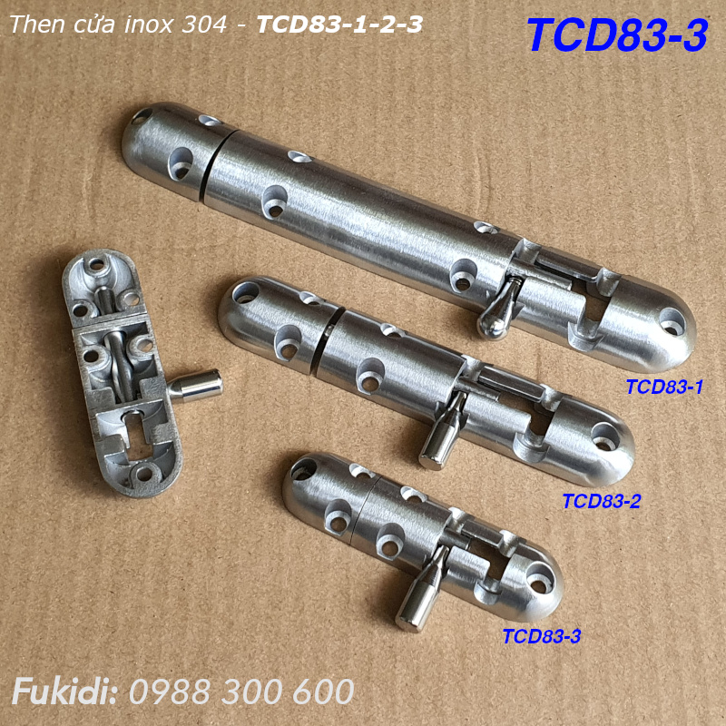 Then cửa inox 304 dạng đúc khối KT 24x130mm - TCD83-2