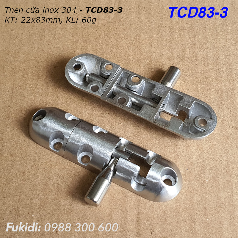 Then cửa inox 304 dạng đúc khối KT 22x83mm - TCD83-3
