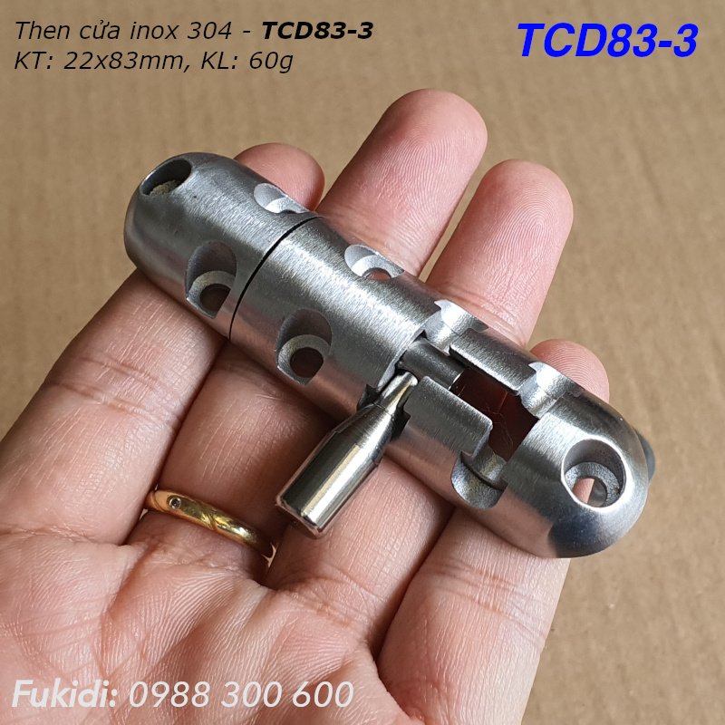 Then cửa inox 304 dạng đúc khối KT 22x83mm - TCD83-3