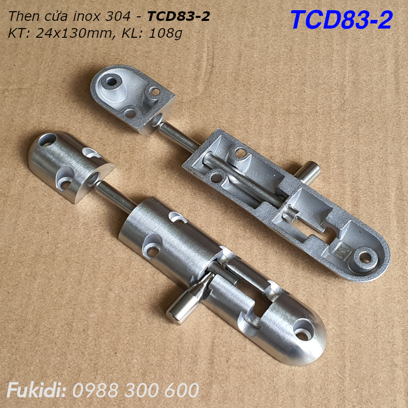 Then cửa inox 304 dạng đúc khối KT 24x130mm - TCD83-2