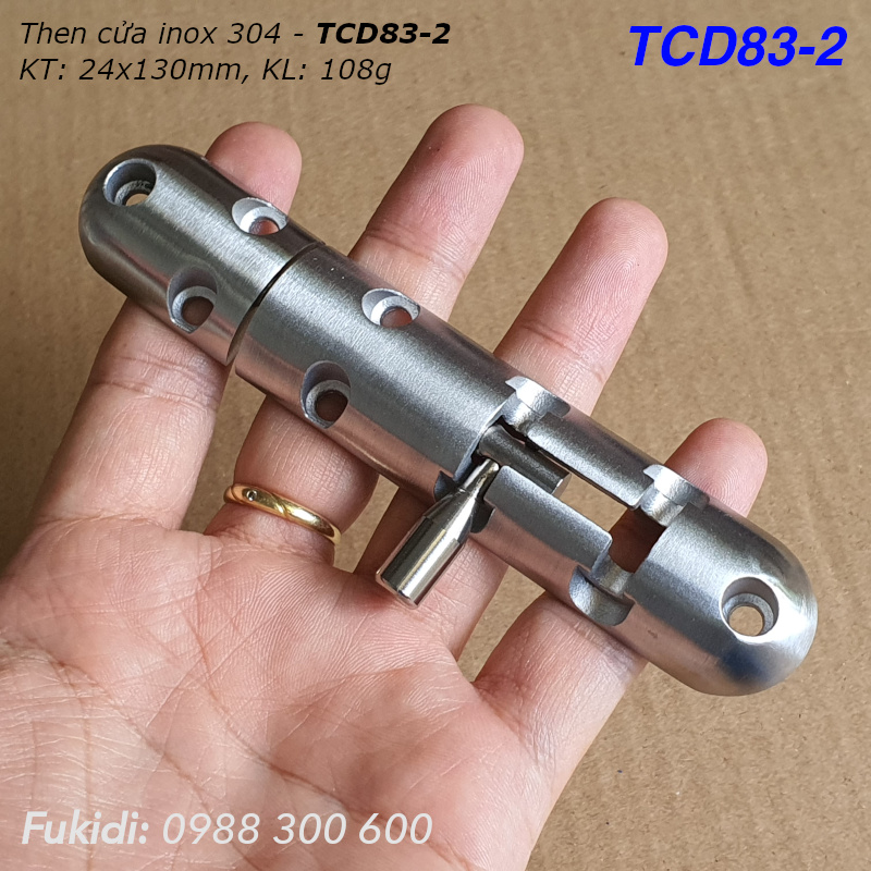 Then cửa inox 304 dạng đúc khối KT 24x130mm - TCD83-2