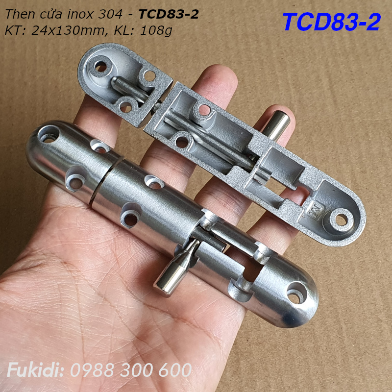 Then cửa inox 304 dạng đúc khối KT 24x130mm - TCD83-2