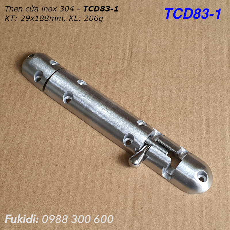 Then cửa inox 304 dạng đúc khối KT 29x188mm - TCD83-1