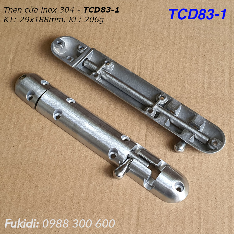 Then cửa inox 304 dạng đúc khối KT 29x188mm - TCD83-1