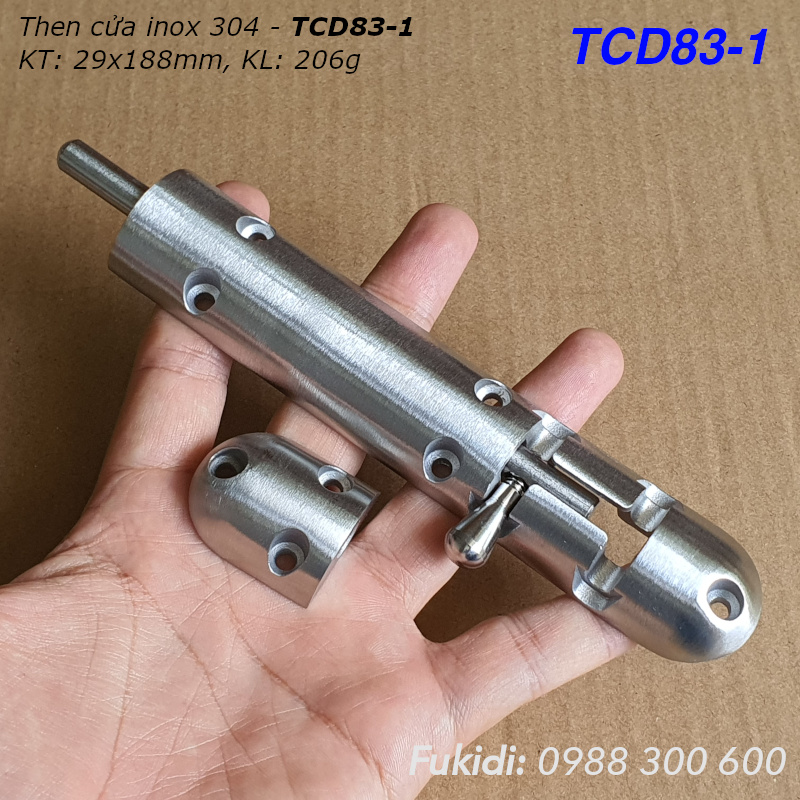 Then cửa inox 304 dạng đúc khối KT 29x188mm - TCD83-1