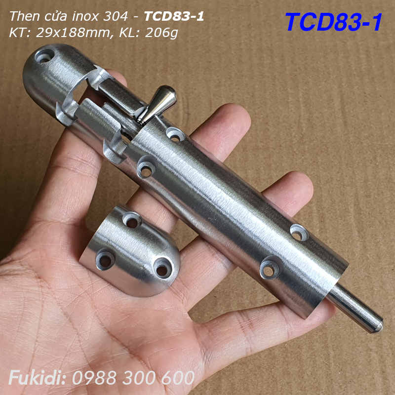 Then cửa inox 304 dạng đúc khối KT 29x188mm - TCD83-1
