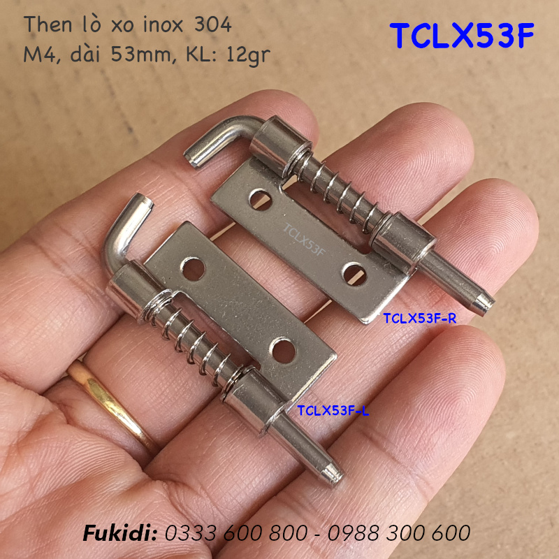 Then lò xo tự giữ inox 304 M4 dài 53mm - TCLX53F