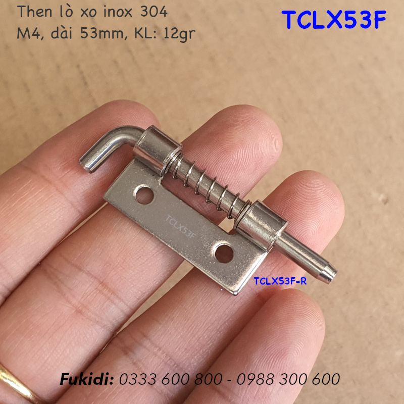 Then lò xo tự giữ inox 304 M4 dài 53mm - TCLX53F