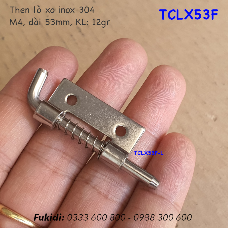 Then lò xo tự giữ inox 304 M4 dài 53mm - TCLX53F
