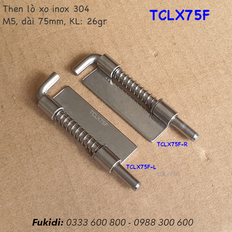 Then lò xo tự giữ inox 304 M5 dài 75mm - TCLX75F