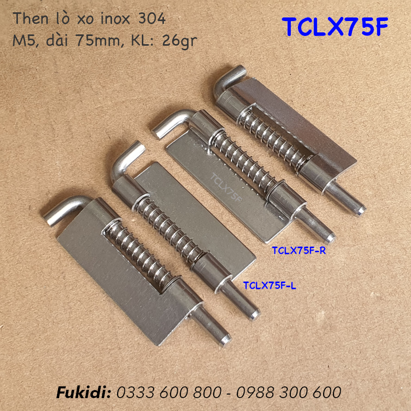 Then lò xo tự giữ inox 304 M5 dài 75mm - TCLX75F