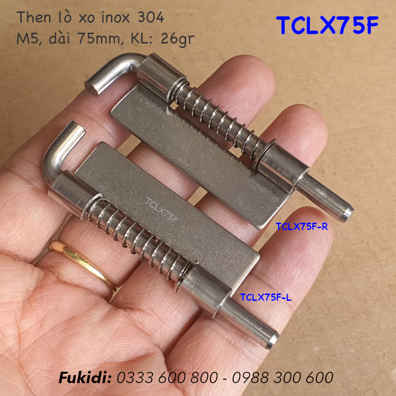 Then lò xo tự giữ inox 304 M5 dài 75mm - TCLX75F