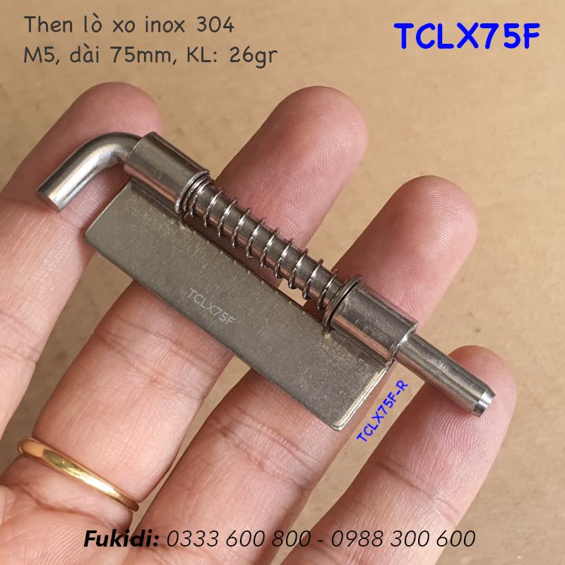 Then lò xo tự giữ inox 304 M5 dài 75mm - TCLX75F