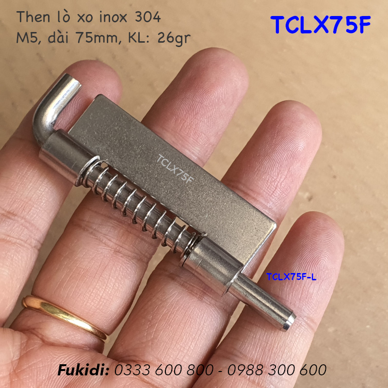 Then lò xo tự giữ inox 304 M5 dài 75mm - TCLX75F