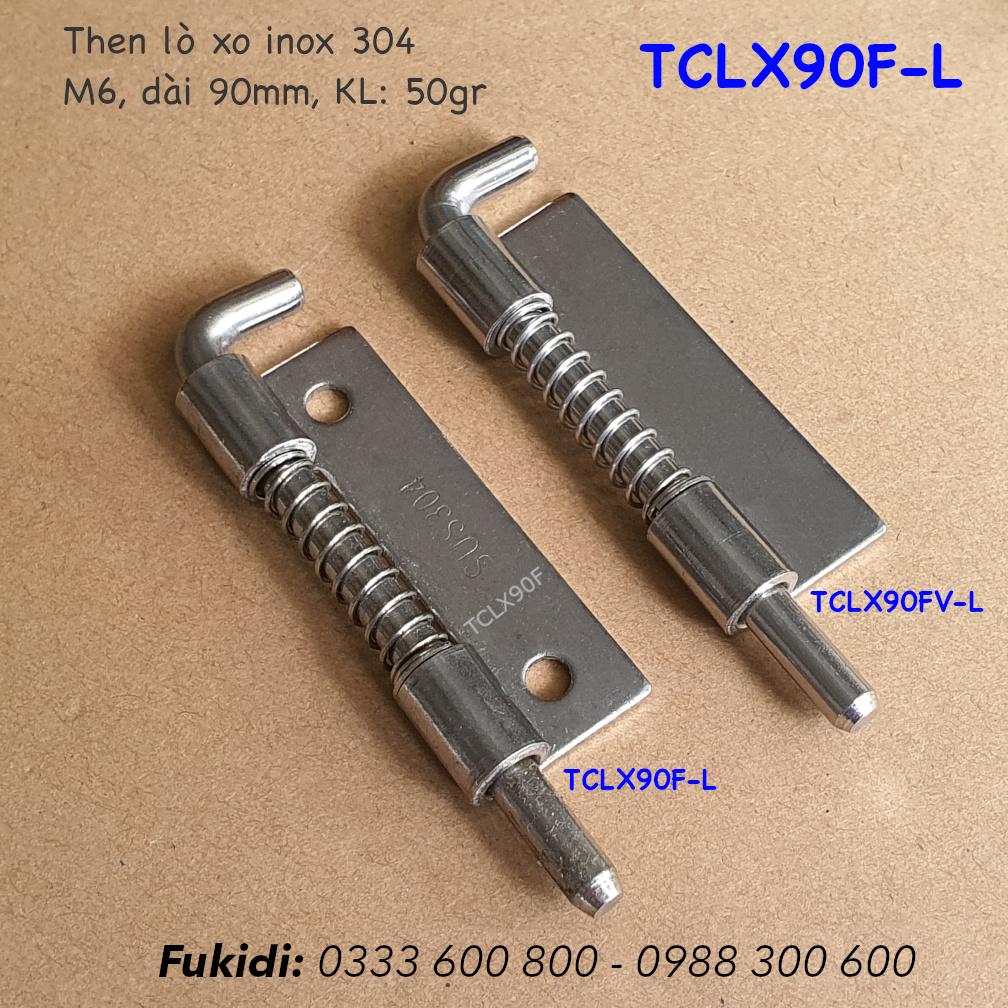 Then lò xo tự giữ inox 304 M6 dài 90mm - TCLX90F