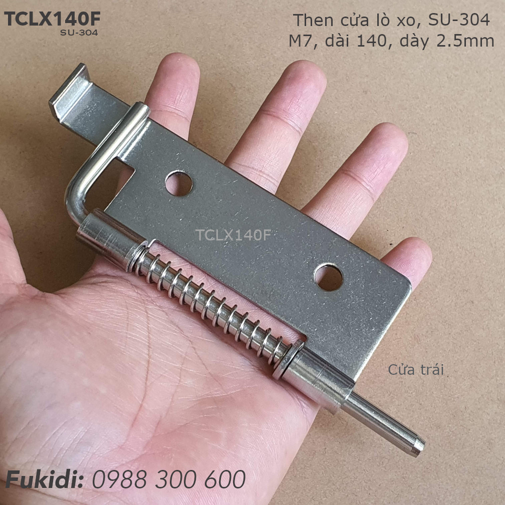 Then lò xo tự giữ inox 304, KT M7 dài 140mm - TCLX140F