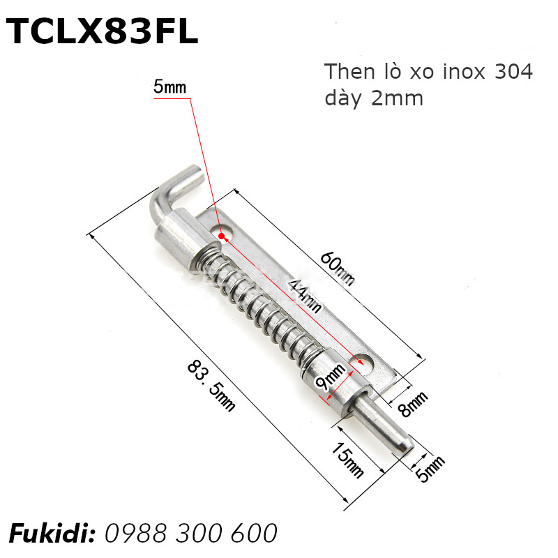 Chi tiết kích thước cửa then mở sang trái - TCLX83FL