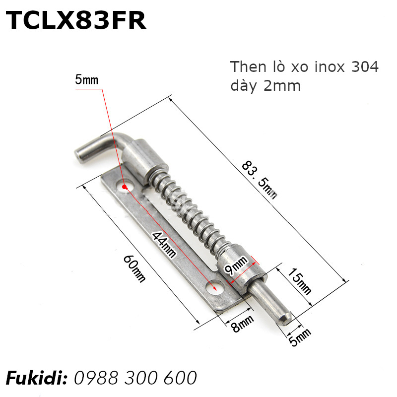 Chi tiết kích thước cửa then mở sang phài - TCLX83FR