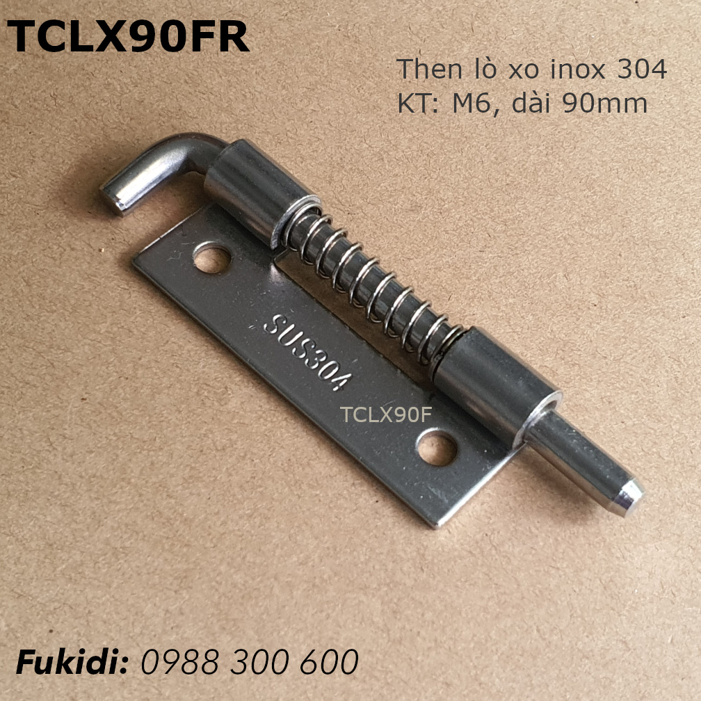 Then lò xo tự giữ inox 304 M6 dài 90mm - TCLX90F
