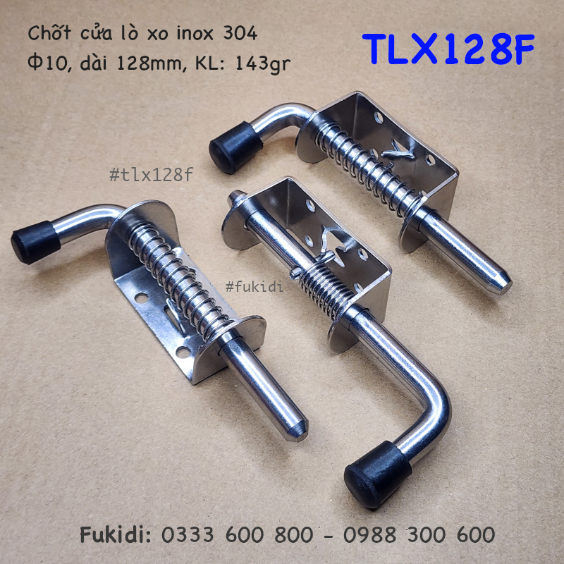Then cửa lò xo inox 304, then M10 dài 128mm - TLX128F