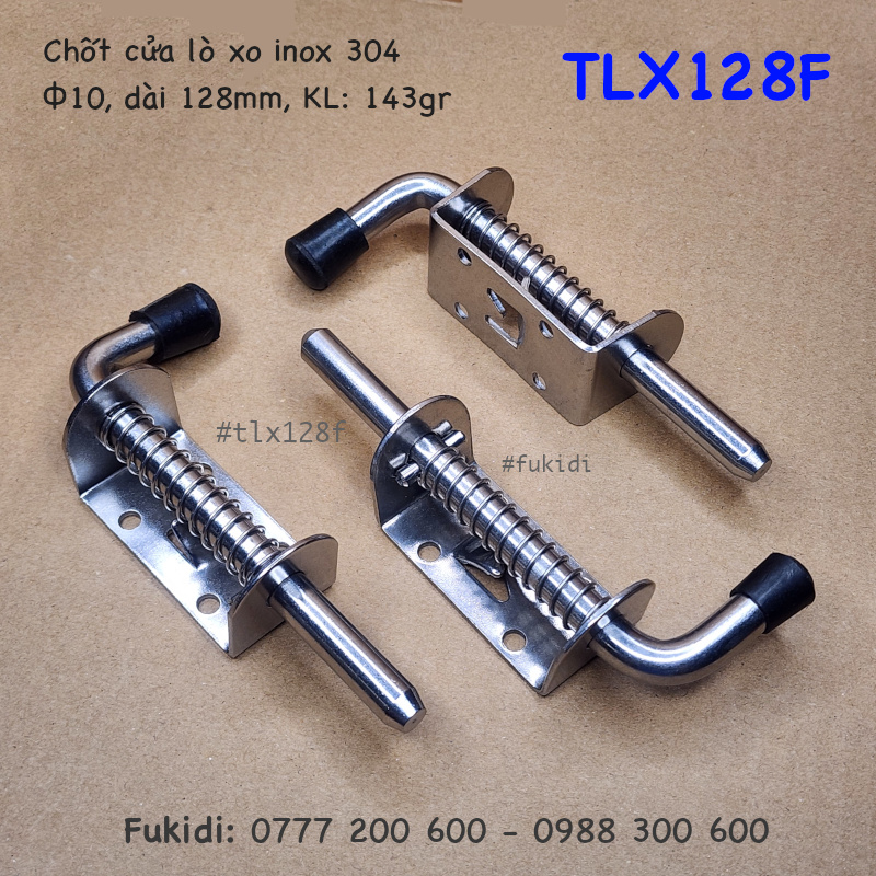 Then cửa lò xo inox 304, then M10 dài 128mm - TLX128F
