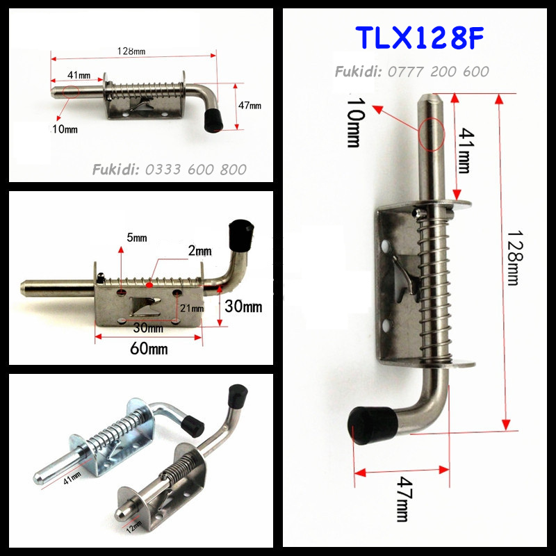 Then cửa lò xo inox 304, then M10 dài 128mm - TLX128F