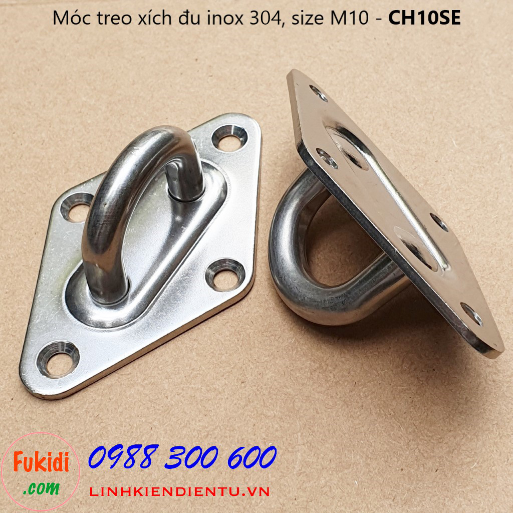 Móc treo xích đu, treo ghế lên trần nhà inox 304 size M10 - CH10SE