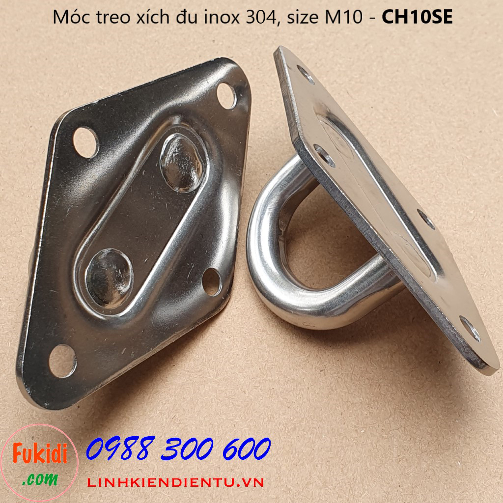 Móc treo xích đu, treo ghế lên trần nhà inox 304 size M10 - CH10SE