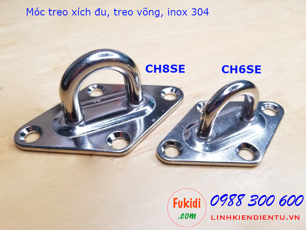 Móc treo xích đu, treo ghế lên trần nhà inox 304 size M8 - CH8SE