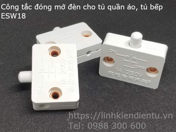 Công tắc đóng mở đèn cho tủ quần áo 1A/250V ESW18