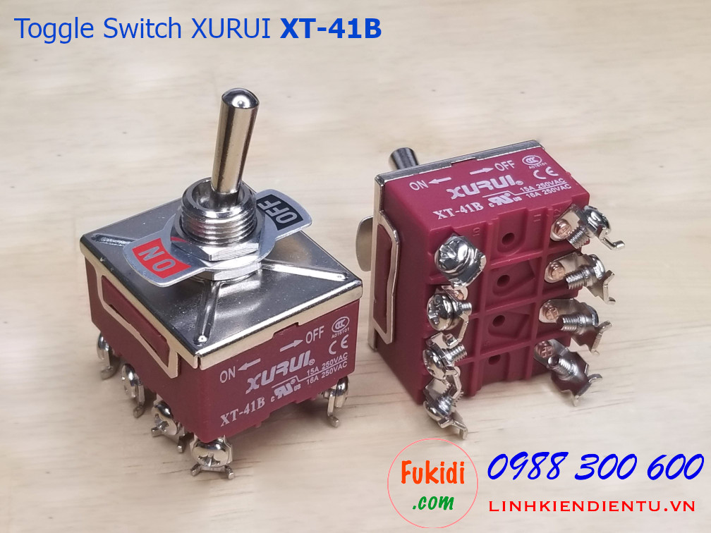 Toggle switch - công tắc gạt 8 chân ON-OFF Xurui XT-41B 15A/250VAC