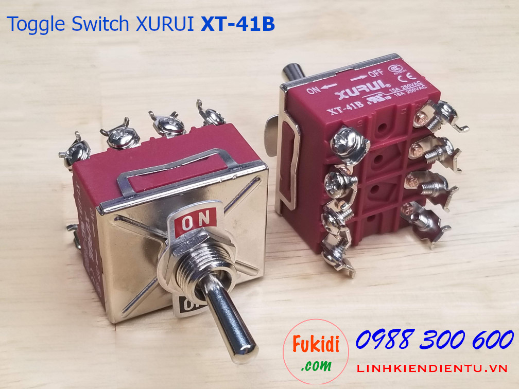 Toggle switch - công tắc gạt 8 chân ON-OFF Xurui XT-41B 15A/250VAC
