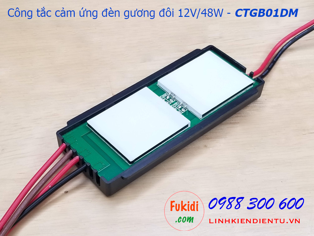 Công tắc cảm ứng đèn gương đôi 12V/48W kèm dimmer - CTGB01DM