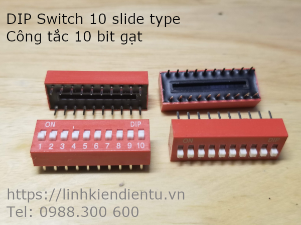 DIP Switch 10 slide type - Công tắc 10 bit gạt