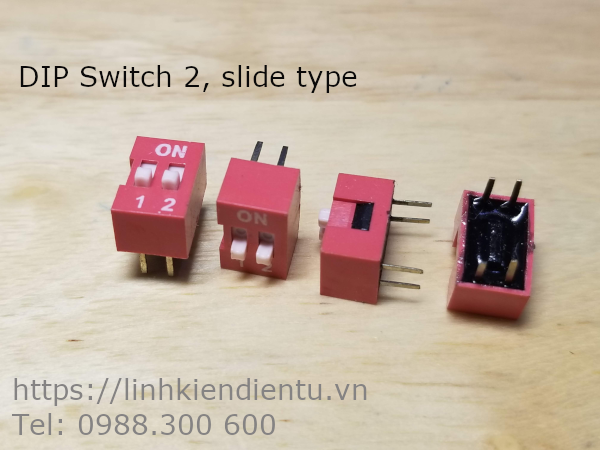 DIP Switch 2 slide type - Công tắc 2 bit gạt