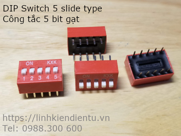 DIP Switch 5 slide type - Công tắc 5 bit gạt