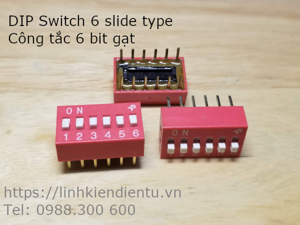 DIP Switch 6 slide type - Công tắc 6 bit gạt
