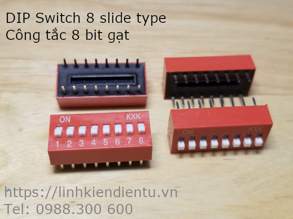 DIP Switch 8 slide type - Công tắc 8 bit gạt