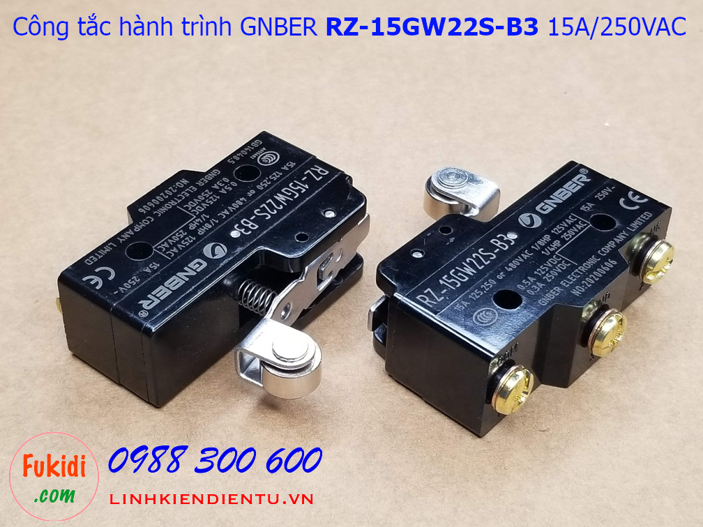 Công tắc hành trình Gnber RZ-15GW22S-B3 15A/250VAC