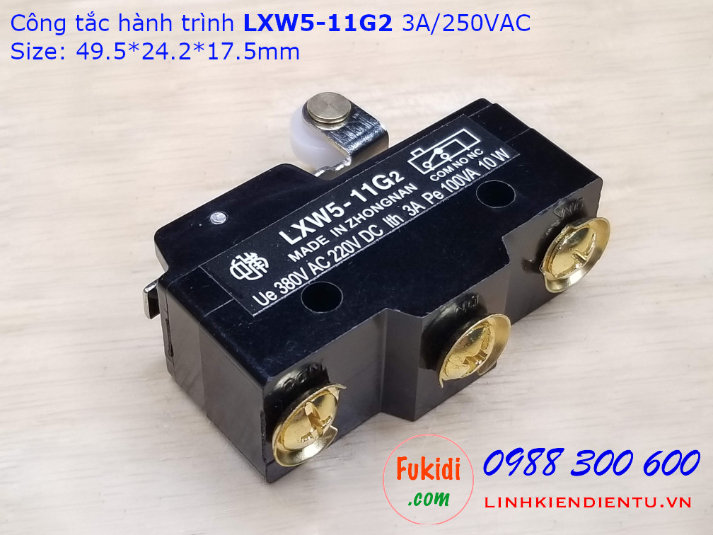 Công tắc hành trình LXW5-11G2 3A/250VAC Size: 49.5x24.2x17.5mm