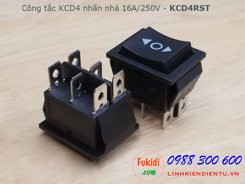 Công tắc KCD4 hai nút nhấn nhả 16A/250V - KCD4RST