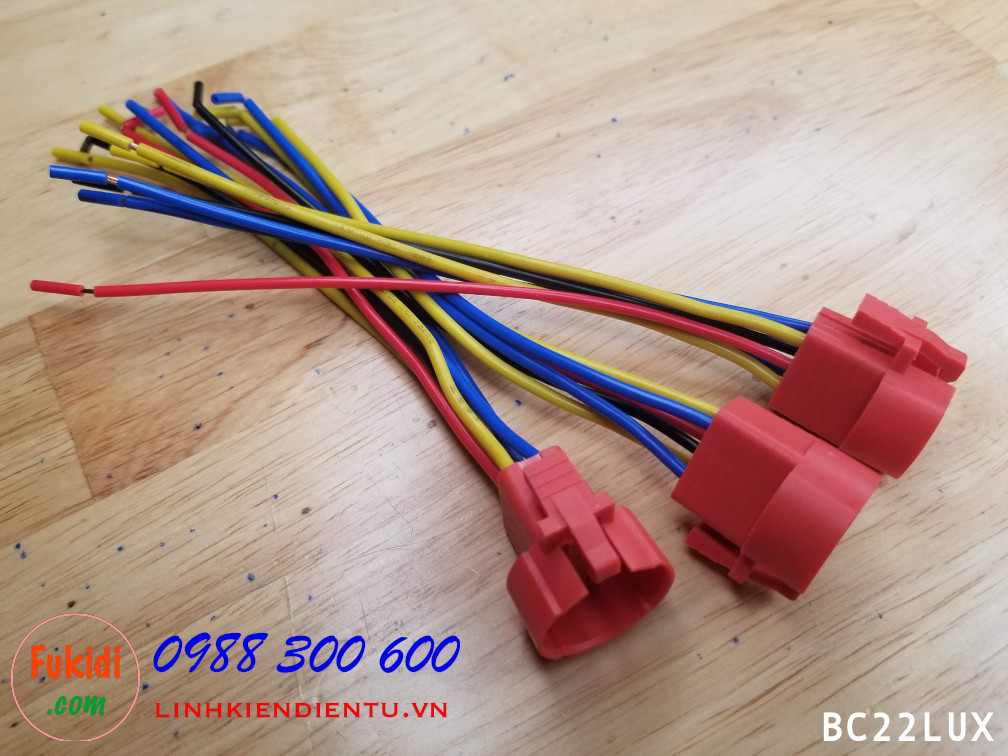 BC22LUX Đế nối dây cho nút bấm vỏ kim loại 22mm, đế màu đỏ
