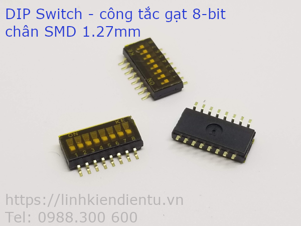 DIP Switch - công tắc gạt 8 bit, chân SMD 1.27mm