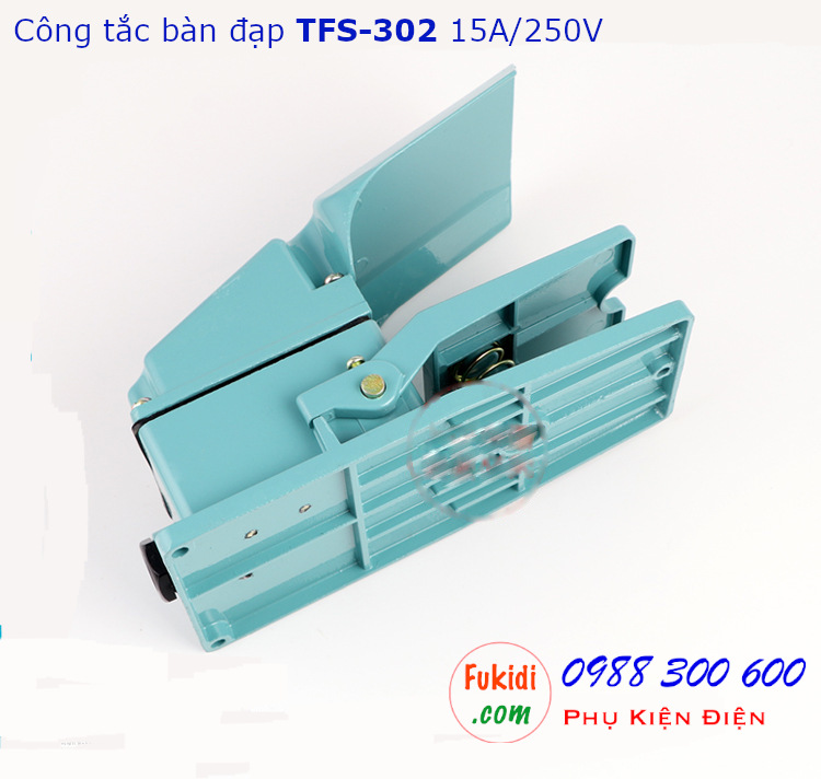 Công tắc bàn đạp, cóc đạp TFS-302 15A/250V, ba chân ra, hai tiếp điểm NO và NC